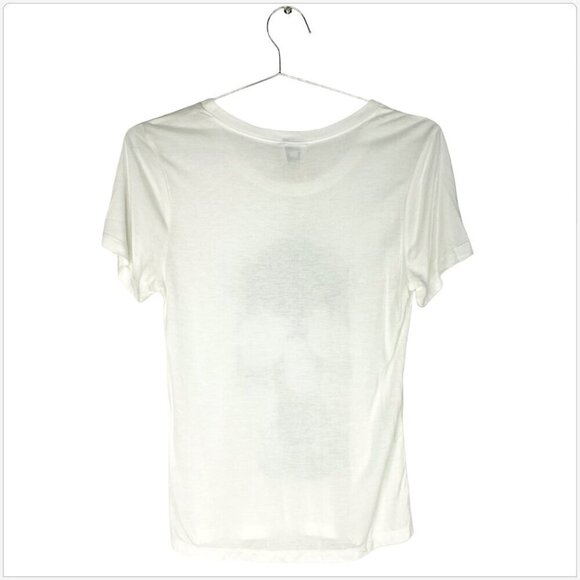 Haute Hippie Ivory Green Skull Graphic Soft Modal Knit T-Shirt Top NWT NEW XS - Picture 5 of 6